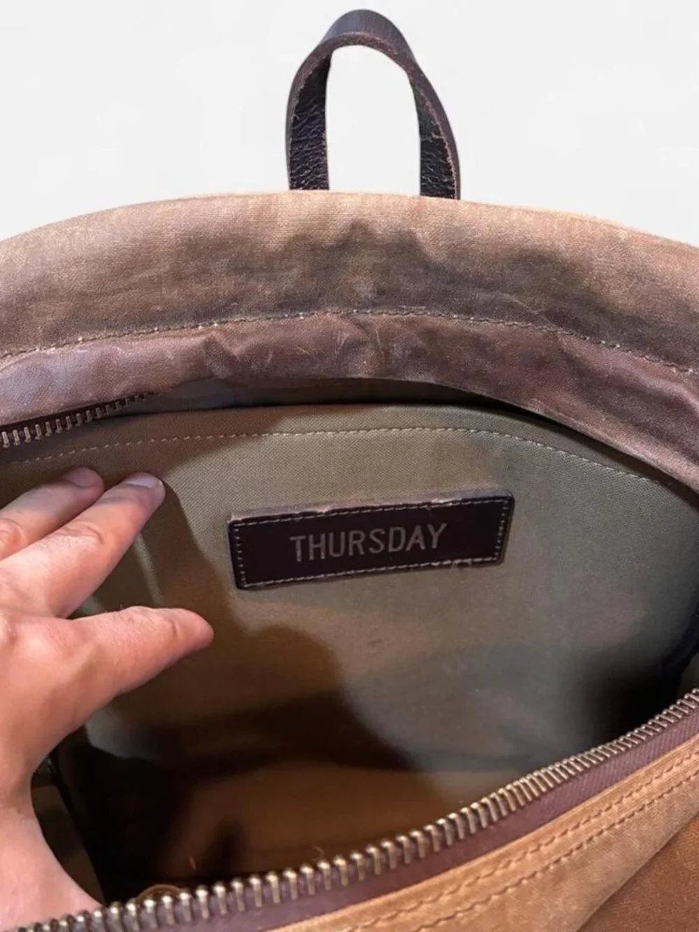 Thursday Boot Co Waxed Canvas Leather Adventurer Backpack Brown $295 MSRP